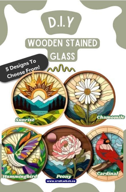 Wooden Stained Glass Paint Kit-Cardinal